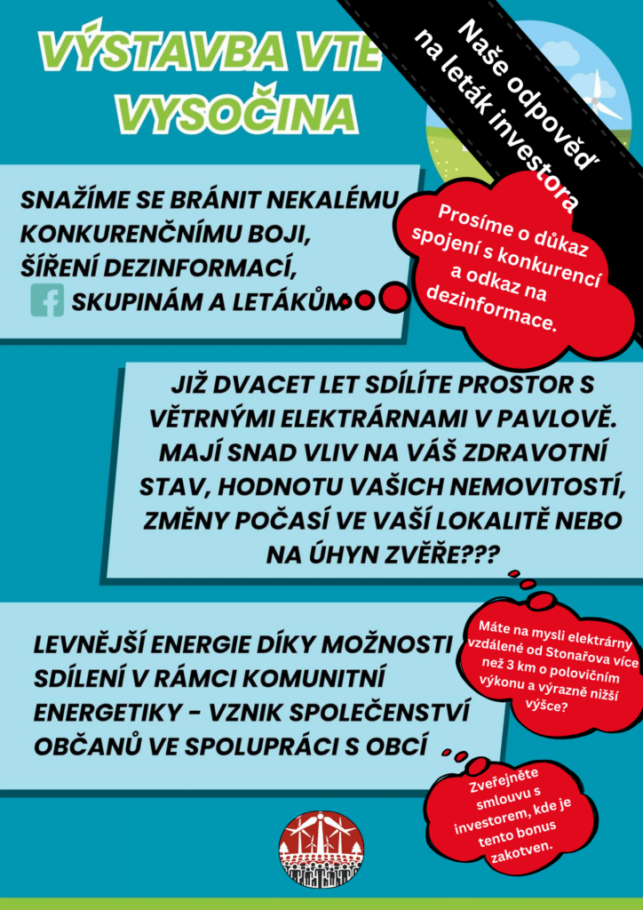 VTE, Větrné elektrárny, Stonařov, Kraj Vysočina
